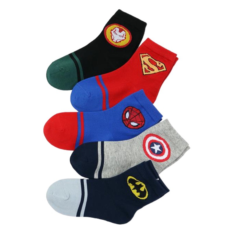 Calcetines para Niños Yishuangshuang, Otoño e Invierno, Nuevos Calcetines de My Hero Academia, Calcetines de Superhéroes hasta la Pantorrilla, Calcetines de Algodón con Bloques de Color para Niños