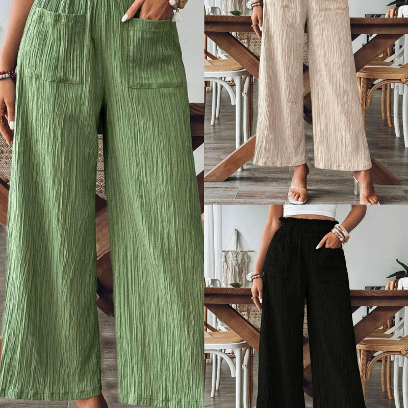2026 European and American Cross-Border Foreign Trade Women's Fashion Hot-Selling Items Independent Site Shein Amazon Temu Solid Color Casual Straight Pants 2026 European and American Cross-Border Foreign Trade Women's Fashion Hot-Selling Items Independent Site Shein Amazon Temu Solid Color Casual Straight Pants