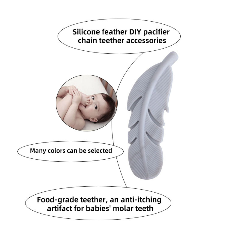 Bebé suministros de plumas de silicona perlas sueltas bebé molar pulsera pezón cadena anti-caída de la cadena DIY accesorios de la joyería