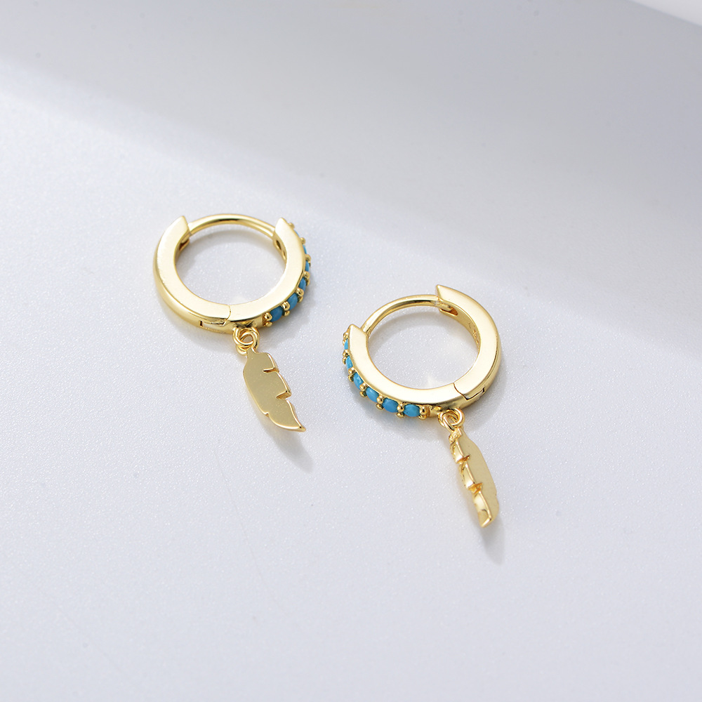 Daily Occasion 925 Sterling Silver Material 1 Pair 925 Sterling Silver Turquoise Drop Earrings