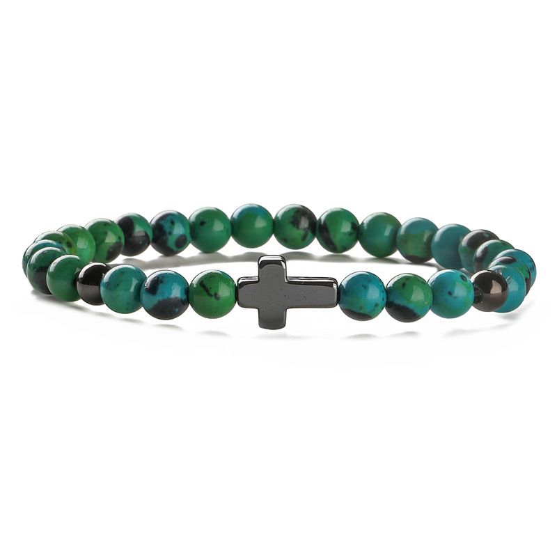 Fábrica directa de piedra natural 6MM ojo de tigre pino pulsera de cuentas pulsera de cuentas de color pulsera de joyería pulsera