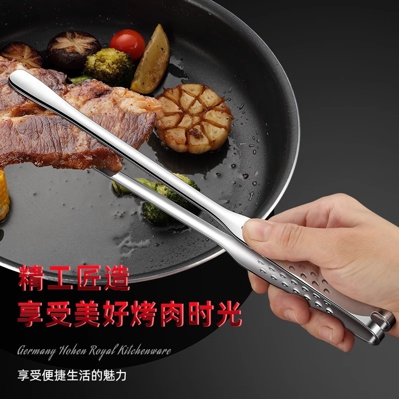 源头厂家加厚不锈钢食品夹子316 户外烧烤不锈钢烤肉夹韩式烤肉夹|undefined