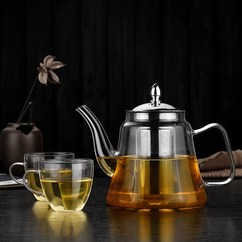 Health-preserving stove-cooked tea glass pot high-temperature-resistant teapot electric ceramic stove heat-resistant cooking pot flower teapot stainless steel filter