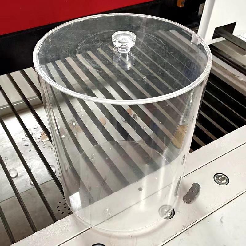 透明有机玻璃圆桶亚克力圆管封底干货果展示桶 圆形透明桶实验桶