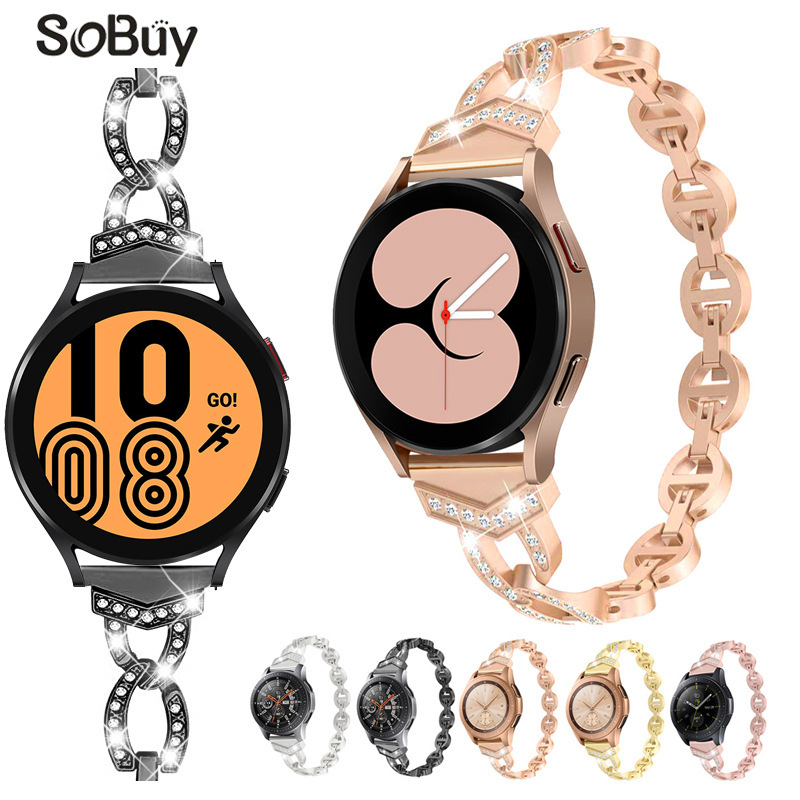 For samsung Watch Galaxy Watch 4/5 42mm stainless steel strap VO metal diamond 46mm