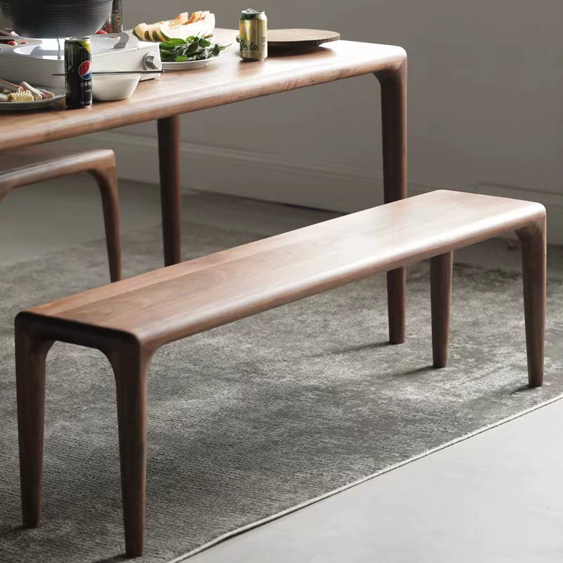 Скандинавская цельномассивная деревянная скамья из черного орехового дерева Современный минималистичный японский стиль бревна вишневого дерева