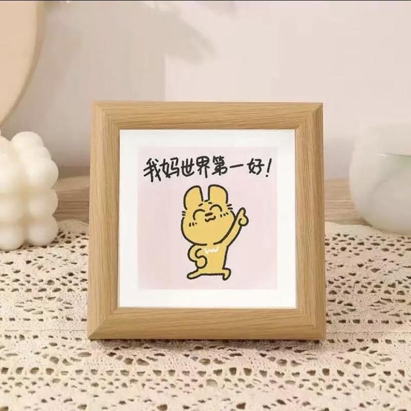 Goddess Mother's Day Photo Frame Bedroom Bedside Decoration Display Stand Natural Wood Color Father's Day Picture Frame Car Ornament Decoration