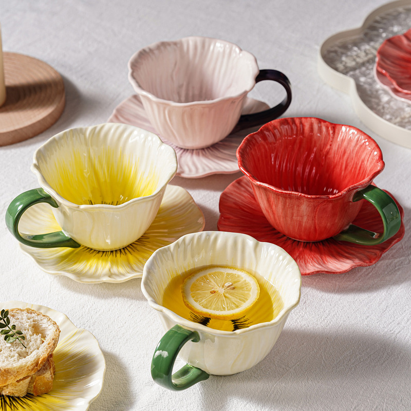 High beauty value ceramic coffee cup home cafe a cup a saucer afternoon cup latte cup coffee cup saucer suit