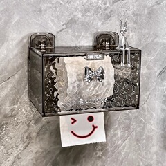 吸盤トイレトイレットペーパー箱穴なし防水トイレットペーパー棚引き出し箱トイレロール紙棚ティッシュ箱