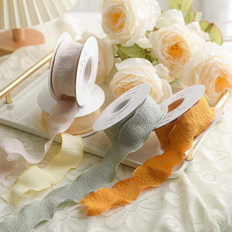 4cm volantes cinta plisada Lino avanzada fishtail hilo flor hornear caja de regalo embalaje cinta ropa Accesorios