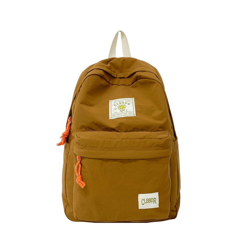 2024 otoño nuevo estilo ins versión coreana de la mochila de la escuela secundaria de gran capacidad estilo japonés contraste color sólido mochila doble al por mayor
