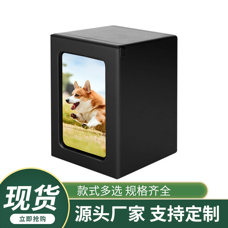 Cross-border spot wooden with photo frame pet memorial urn wooden funeral cat dog memorial urn