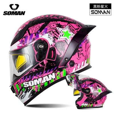 Motosiklet kaskı (dəbilqə): Motorcycle Helmets for Men, F2 - black-powder-sparks-s