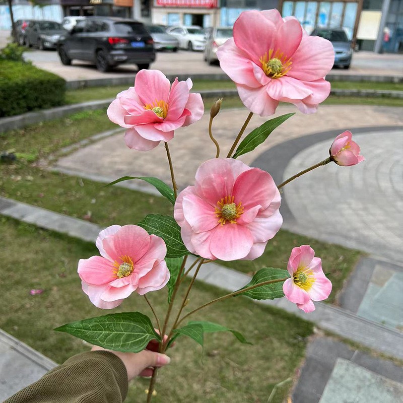 Simulación del Día de San Valentín rosa fabricante 3 sola rama multi-cabeza rosa decoración de la boda flor falsa al por mayor