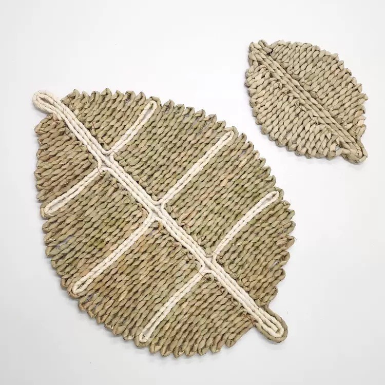 Amazon Homestay Decoración de pared Adornos Fábrica de tejido de paja Pared simple Pared redonda Hierba de ratán Sala de estar Colgante de decoración de pared