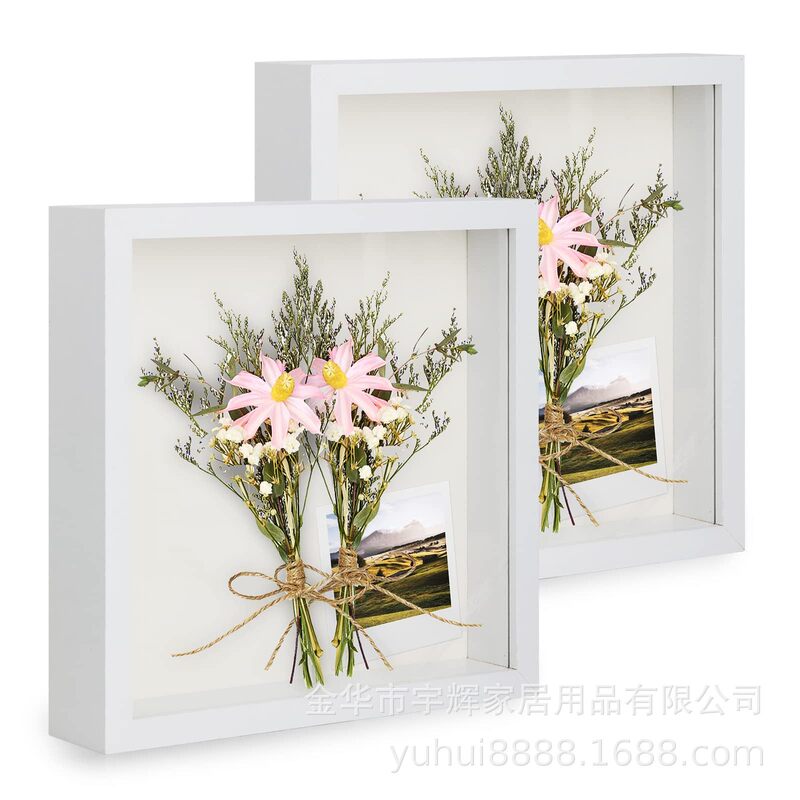 ✅ Three-Dimensional Hollow 5cm Dried Flower Photo Frame Wholesale 8inch 10inch 16inch A4A3 Handmade Rose Flower Framed Light Painting