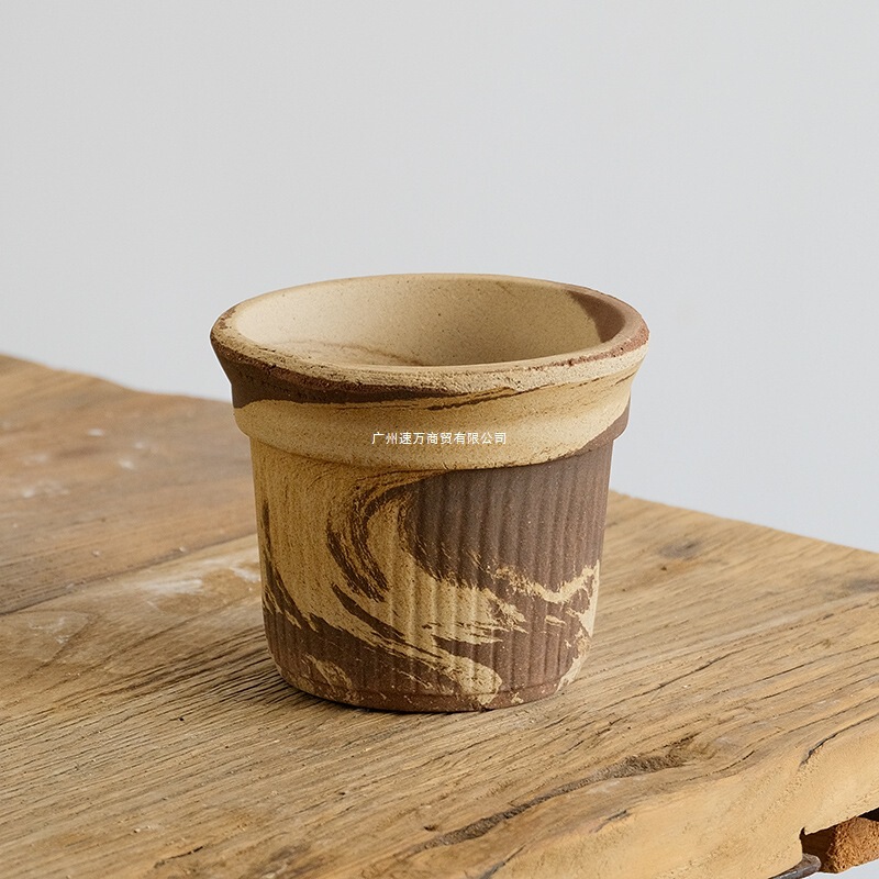 New Style Ceramic Clay Flower Pots, Coarse Pottery Flower Pots, Balcony Indoor Breathable Clay Pots