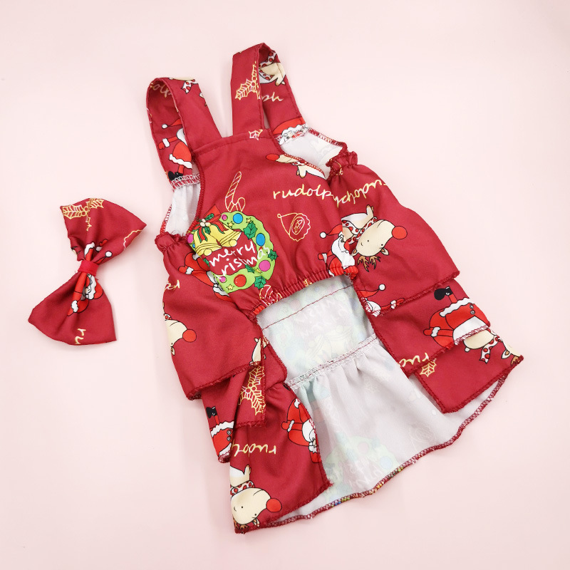 Pastoral Cotton Ditsy Floral Bow Knot Pet Clothing display picture 2