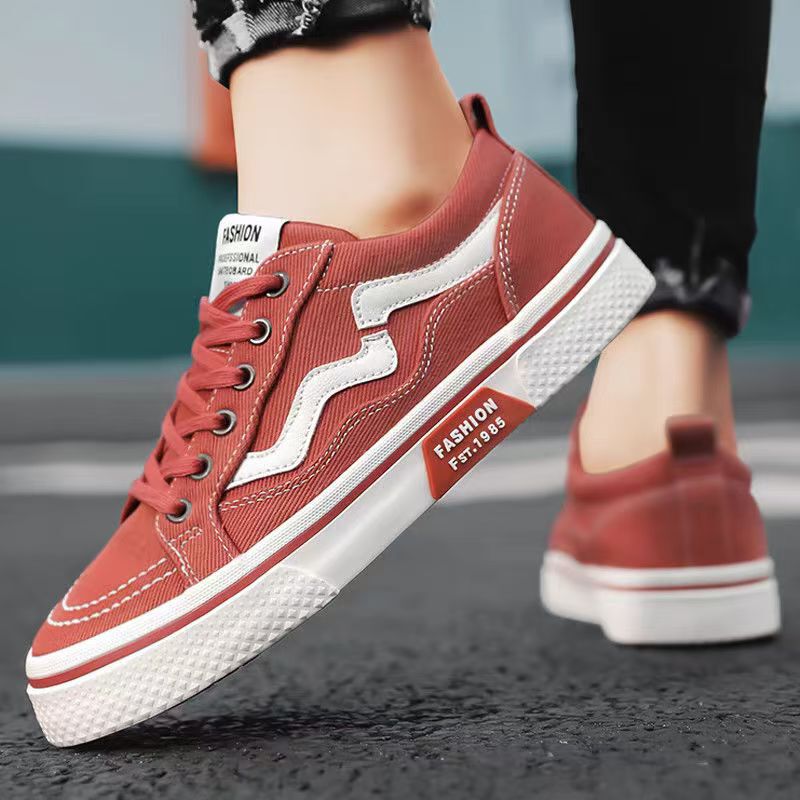 Canvas Shoes for Men 2026 New Non-Slip Sports Sneakers for Men Summer Breathable Red Versatile Casual Men's Shoes Lightweight