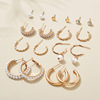 Earrings from pearl, accessory, universal pendant, European style, Korean style, simple and elegant design
