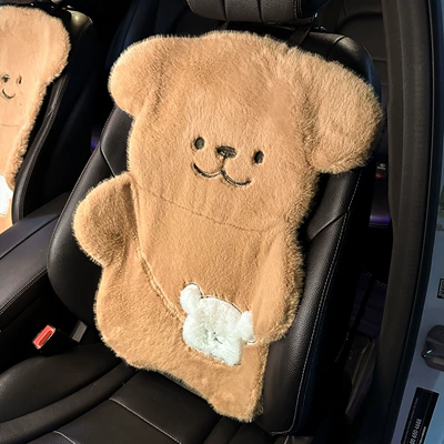 New Thickened Car Plush Anti-Freeze Seat cushion, seat cover - cutebearstuffed-seat-cushion-backrest