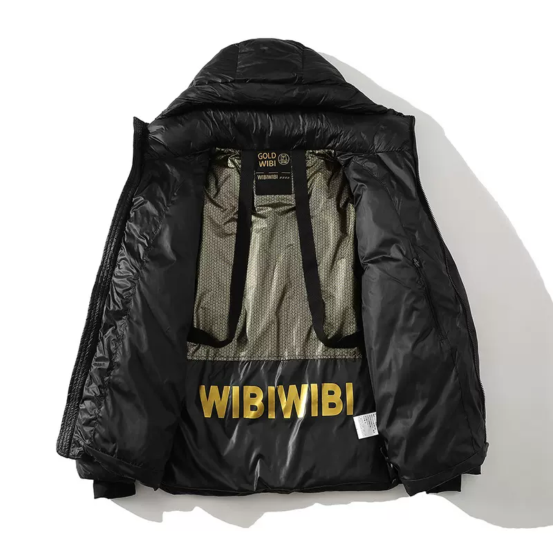 情侣冬季青少年白鸭绒黑色金男士羽绒服短款连帽潮流加厚保暖外套