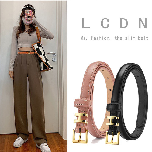 New women's belt pin buckle thin belt women's multi-color decoration Korean version sweet women's thin belt decoration trendy trouser belt
