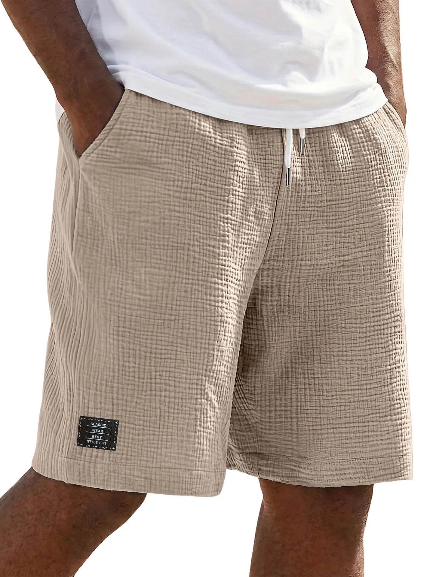 Men's Cotton-Linen Casual Shorts – Loose, Breathable, Knee-Length Summer Shorts