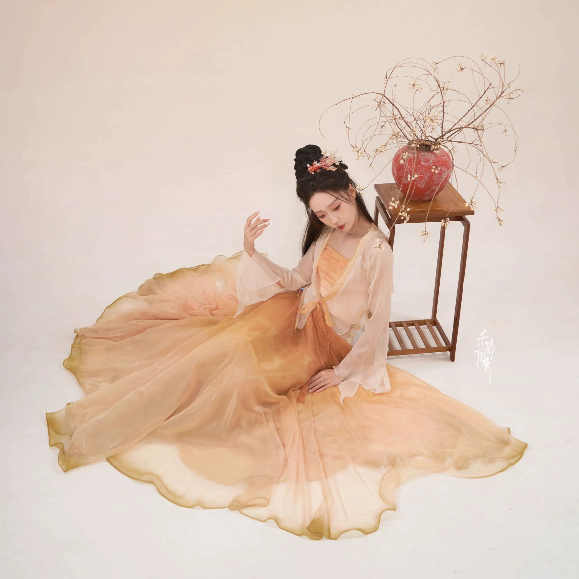 | тысяча журавлей и бабочек | Танцевальное платье из кристаллической марли в древнем стиле с юбкой-подвеской на 720 градусов от Xishiyiyi Koi.