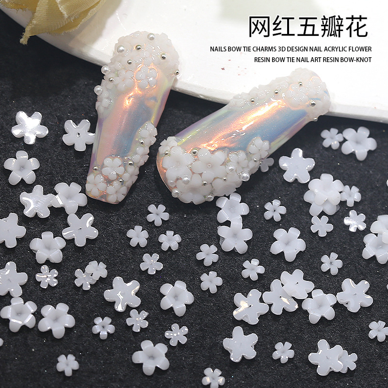 small white nail decoration
