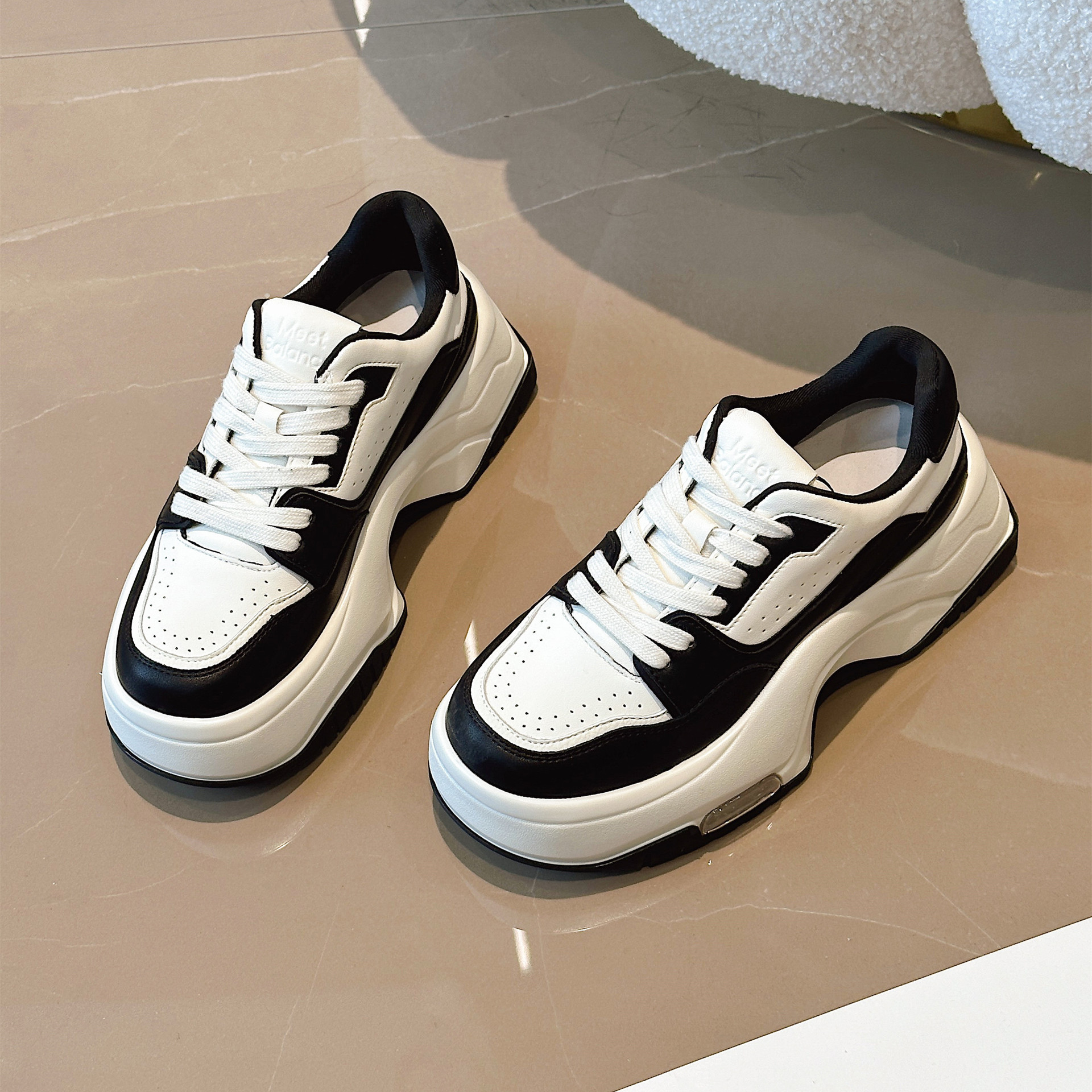 Genuine Leather Height-increasing Thick-soled White Shoes For Women, 2025 Spring New Versatile Casual Shoes, Air-cushioned Loafers, Celebrity Sneakers_vogvips.com