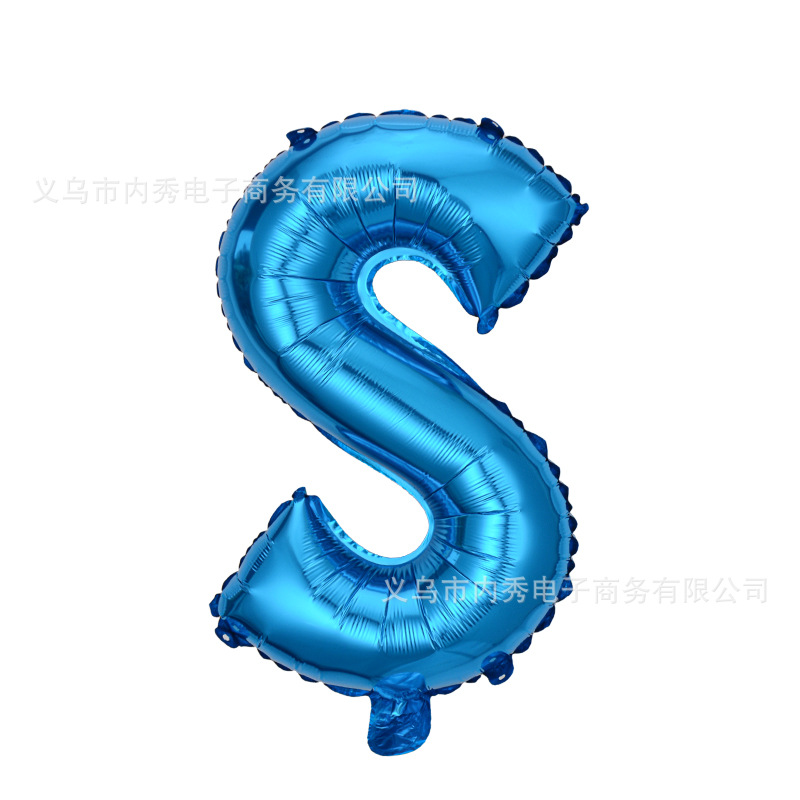 Estilo americano Delgado 16 pulgadas inglés carta globo pequeño tamaño A- Z cumpleaños boda habitación decoración aluminio película globo al por mayor