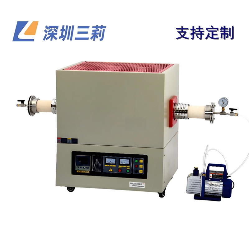 1700℃管式电阻炉实验室通气氛抽真空高温马弗炉气氛管式炉