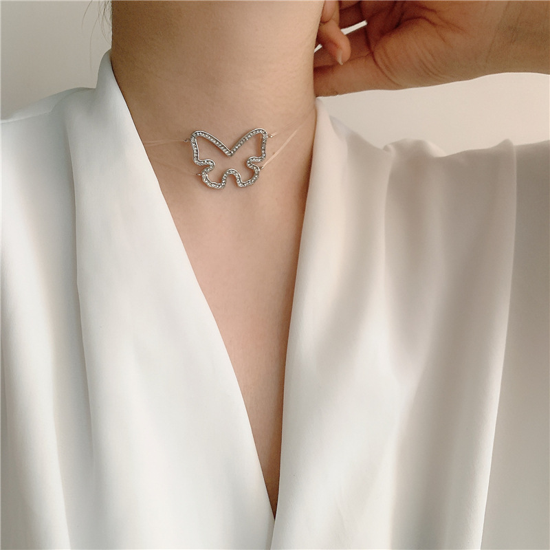 Collier Papillon En Diamant Avec Ligne De Pêche Invisible display picture 14