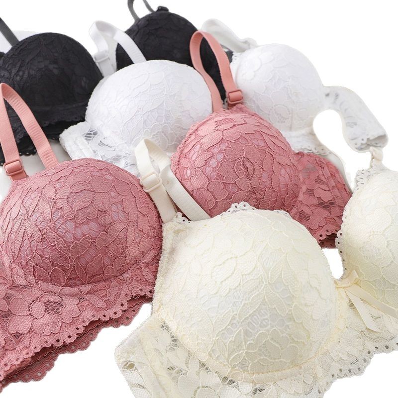 작은 가슴을 위한 레이스 소녀 속옷, 학생용 노와이어 브라, 푸쉬업 브라 세트/단품, 고급스럽고 우아한 디자인