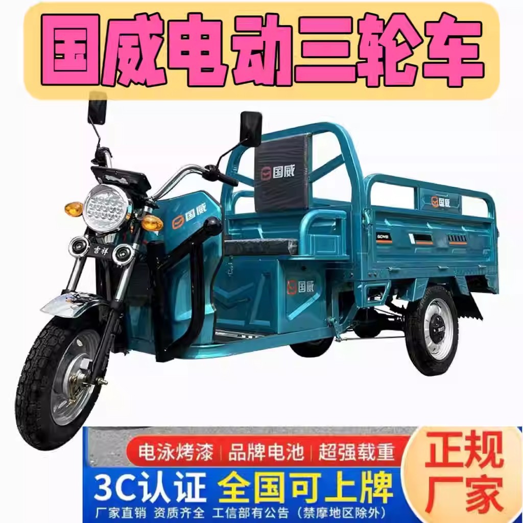 Vehículo eléctrico Guowei, vehículo eléctrico de carga pesada, camión de entrega, vehículo de batería agrícola, vehículo doméstico de alta potencia