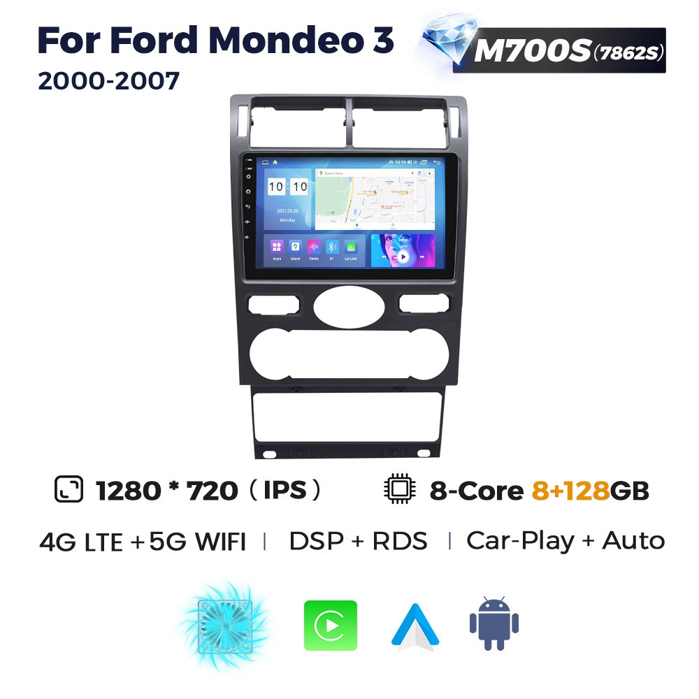 Подходит для Ford Mondeo 3 2000-2007 Android большой экран центральная консоль Bluetooth CarPlay