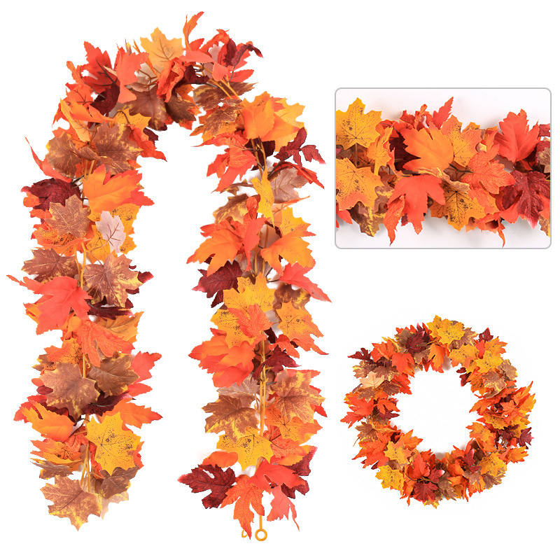 Autumn new artificial maple leaf rattan 175cm36 simulation Maple Leaf home decoration cross-border simulation leaves Autumn new artificial maple leaf rattan 175cm36 simulation Maple Leaf home decoration cross-border simulation leaves