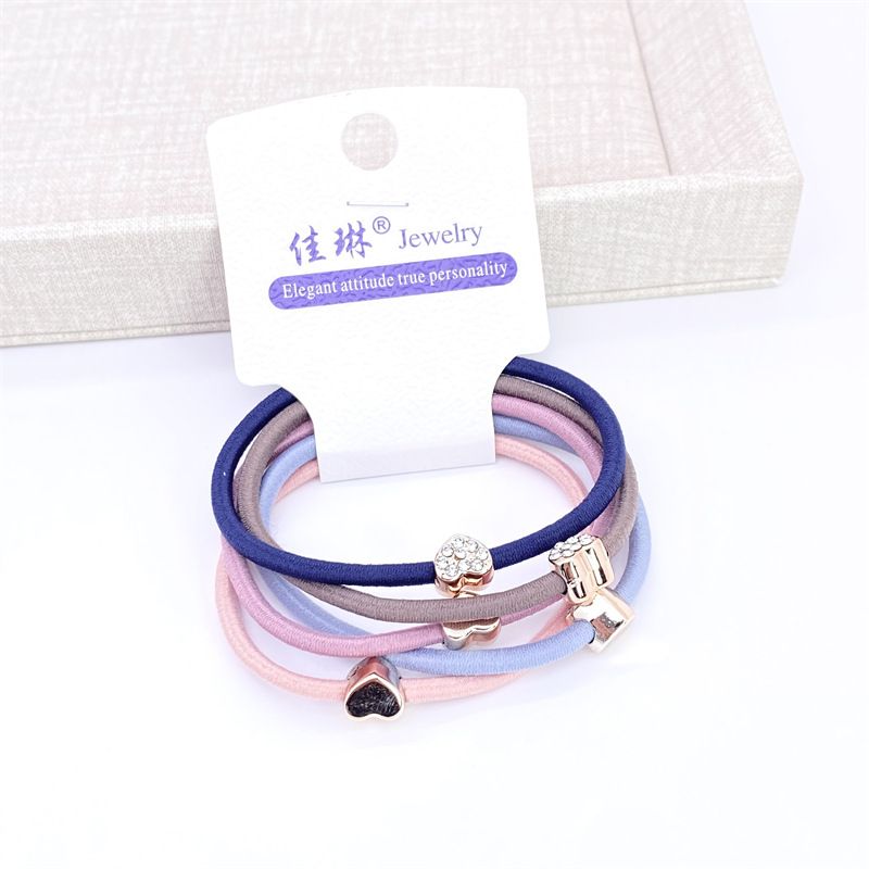 009 Ventas Directas Tarjeta de orden camuflaje A cuadros intestino grueso banda de pelo cuerda de pelo banda de goma tienda física dos yuanes tienda accesorios para el cabello accesorios para la cabeza image 4