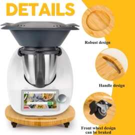 木质滑动式托盘家用带滚轮家用咖啡机底座实木台面搅拌机置物架