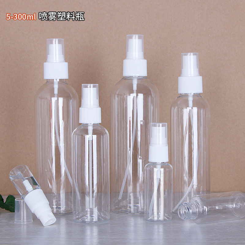 Fábrica 30ml50ml100ml botella de spray pequeña regadera maquillaje perfume sub-botella transparente botella de spray de plástico para mascotas
