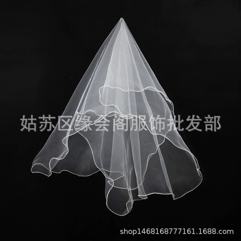 veil, Bridal White Veil, Single or Double Layer, 40–80 cm, Hair Comb or Hairpin Options