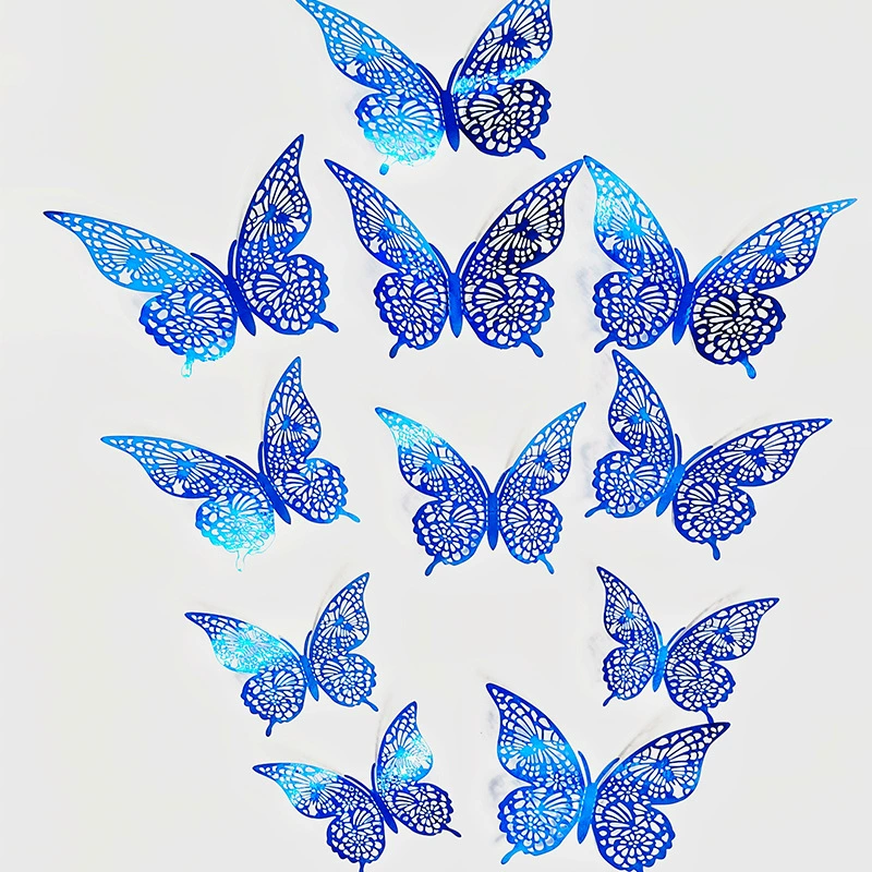 Полуж Butterfly 3D полый имитационный металлический бабочек настенный декор для дома гостиной трехмерная бабочка декоративная наклейка