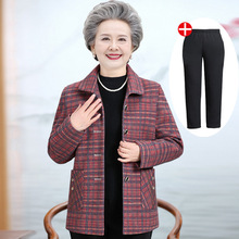 老年人春装女外套奶奶装翻领长袖岁妈妈装春秋老太太上衣服