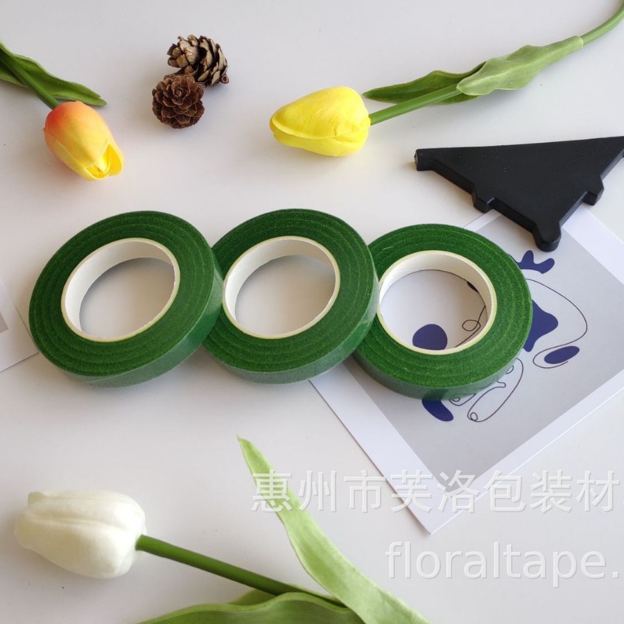 Cinta floral adhesiva para manualidades – rollos de 27m para arreglos y decoración