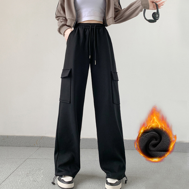 Pantalones de deporte casuales primavera-verano de mujer 2025 nuevo estilo de cintura alta suelta Harlan pantalones rectos de calzado americano pantalones de trabajo para mujeres