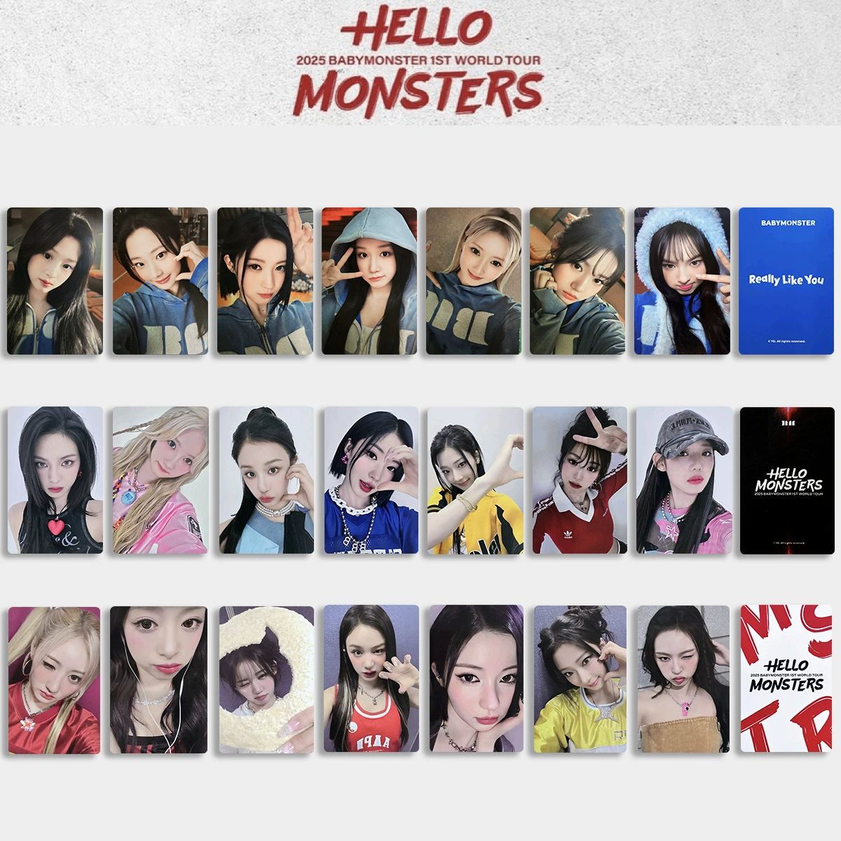 Концертная площадка BABYMONSTER, Чжоу Сяока Бао, карта тура Monster WORLD TOUR, случайная карта