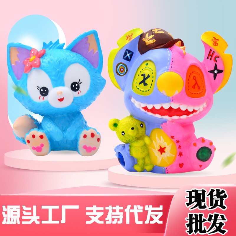 Handmade DIY Non-Plaster Doll White Mold Epoxy Doll Coloring Pop Star Wholesale Street Vendor Toy Money Bank Painting