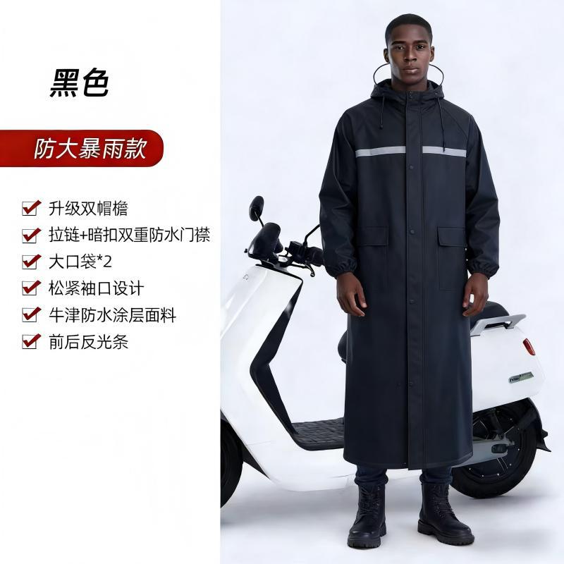 Impermeable Largo Enterizo para Adultos, Tela Oxford y PVC, Reutilizable y Engrosado, para Ciclismo y Senderismo