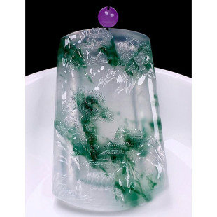 Myanmar Laokeng High Ice Floating Flower Mountain Water Brand Pendant Jade Jewelry Necklace Pendant Necklace for Friends